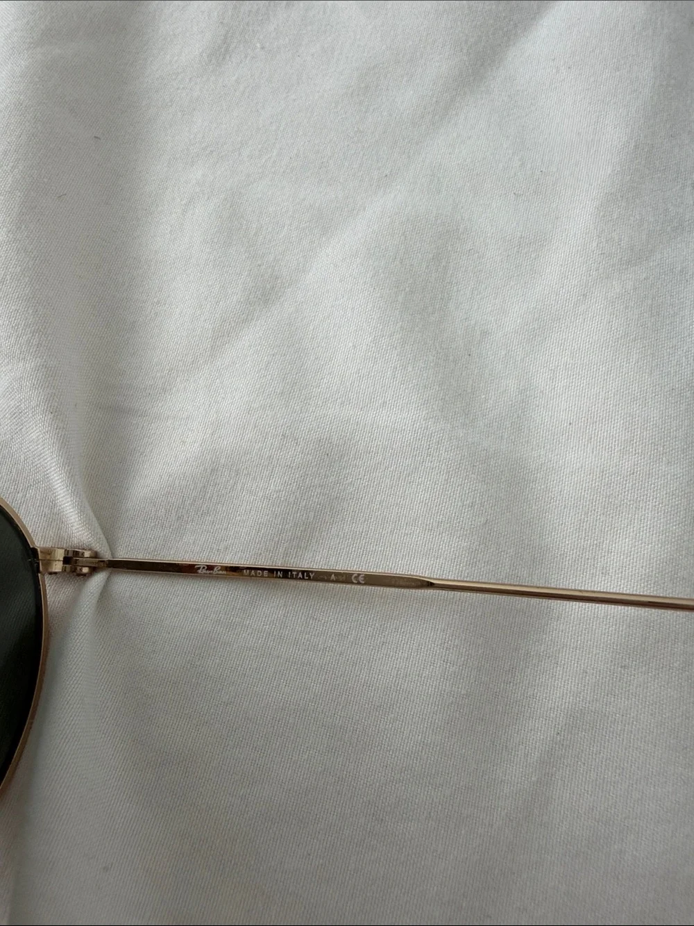 Ray-Ban Gold Frame Sunglasses with Dark Green Lenses